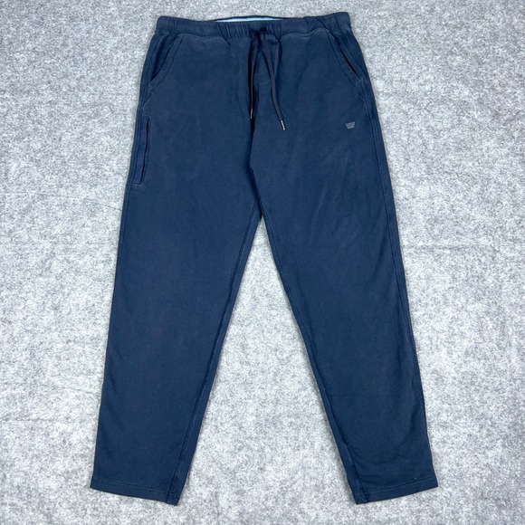 Mack Weldon Pants Mens Large Navy Blue Ace Jogger Athleisure Sweatpants Stretch - Picture 1 of 12